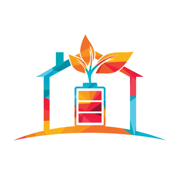 生态自然家居及电池标志模板设计图片下载