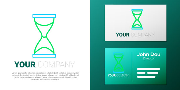 线老沙漏与流动的沙图标隔离图片下载