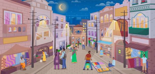 东南亚传统集市印度小贩图片下载