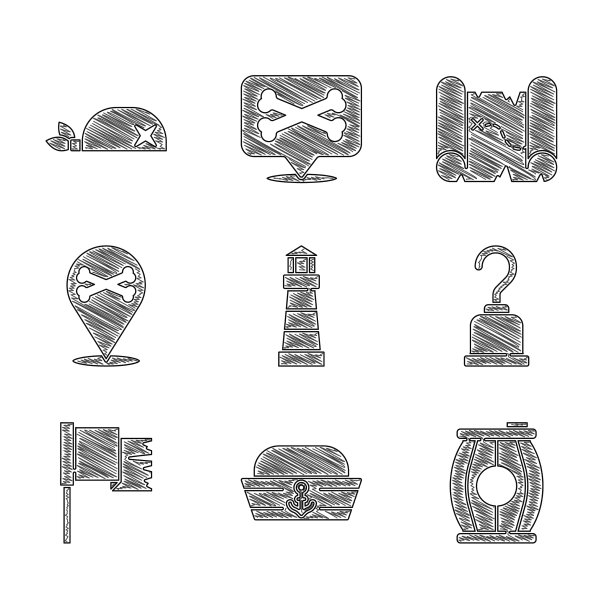 设置灯塔水手帽枪火药桶图片下载