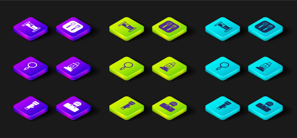 设置手电筒，烧烤，烧烤，放大镜图片下载