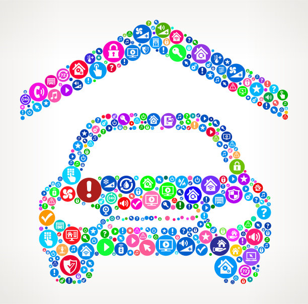 汽车保险家庭自动化技术图标模式图片下载