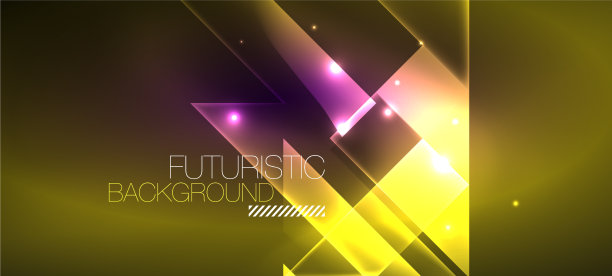 背景霓虹发光的线条和几何形状图片下载