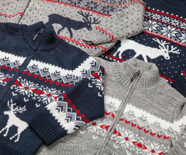 各种小朋友温暖的圣诞羊毛开衫图片下载