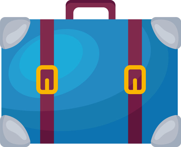 蓝色行李箱旅行图片下载