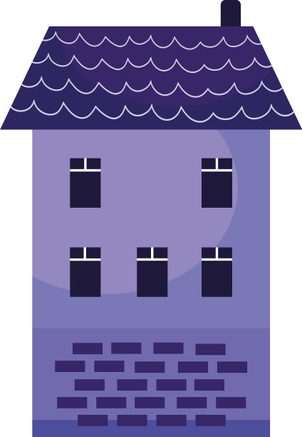 紫色建筑前立面图片下载