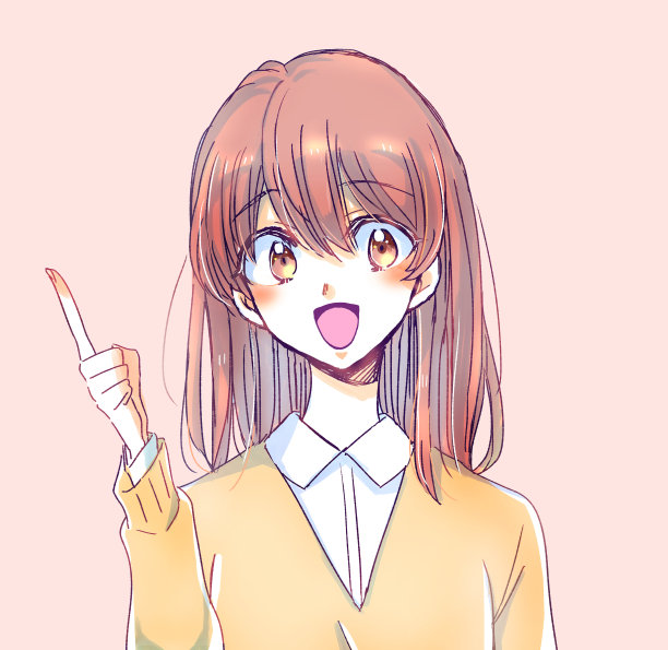 一个可爱的女学生的插图图片下载