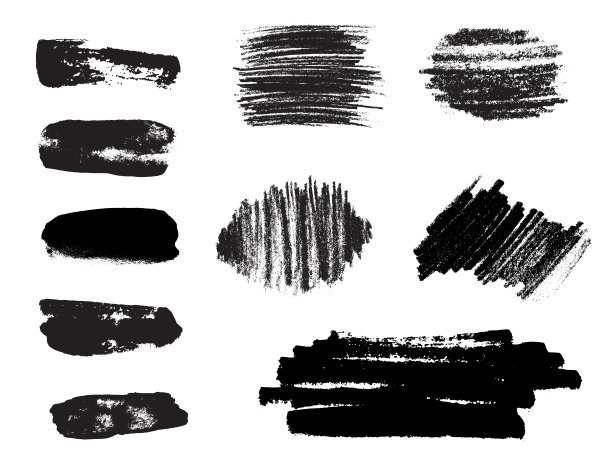 一大组垃圾风格的笔触。图片下载