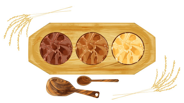 手画的碗里的味噌(日本发酵食品)图片下载