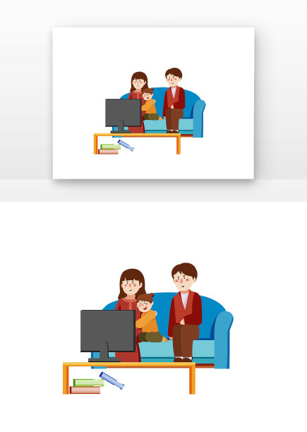 春节一家人看春晚图片下载