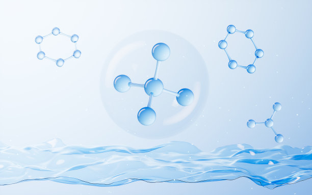 玻璃分子结构，生物技术概念3D渲染图片下载