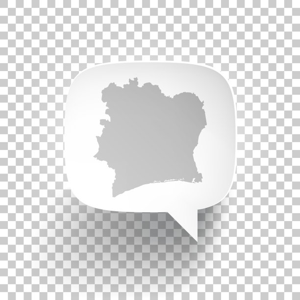语音气泡与象牙海岸的空白背景地图图片下载