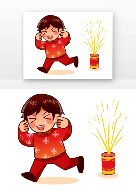 儿童春节放烟花图片下载