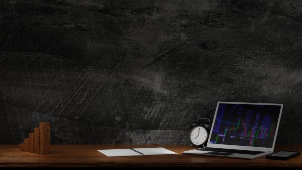 笔记本、笔记本、智能手机、便签纸和闹钟放在工作台上，具有复制空间，3d渲染。图片下载