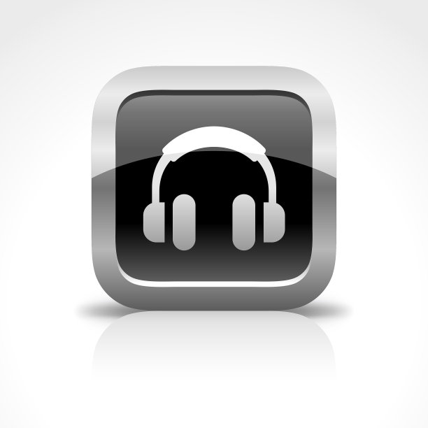 耳机光泽按钮图标图片下载