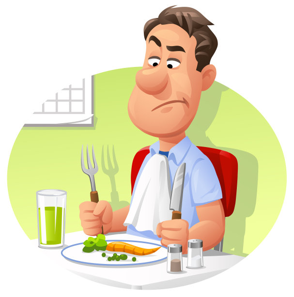 节食中的男子吃蔬菜图片下载