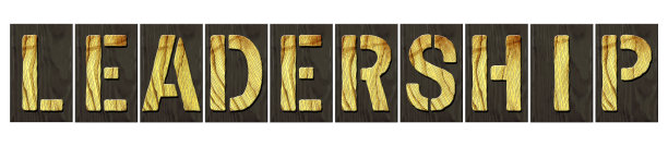 领导。单词来自白色背景上孤立的木制字母。业务。图片下载