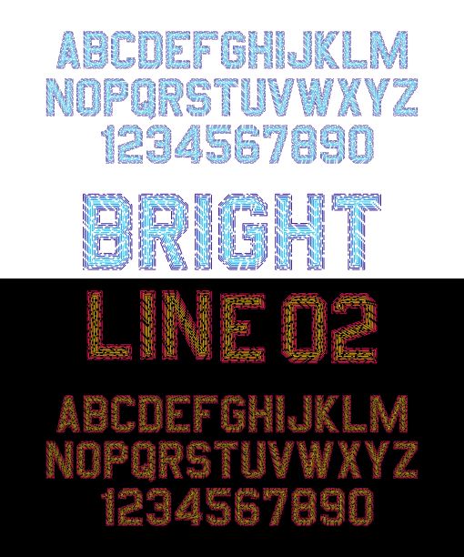 亮线风格字体字母和数字图片下载
