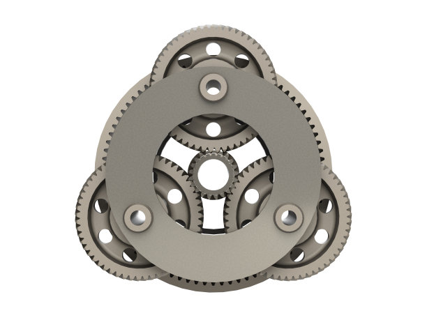 汽车变速箱3D渲染孤立的白色背景图片下载