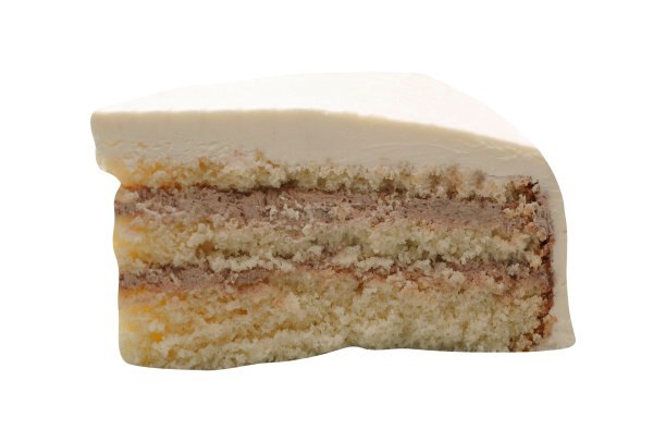 一片奶酪蛋糕放在白色蛋糕上图片下载