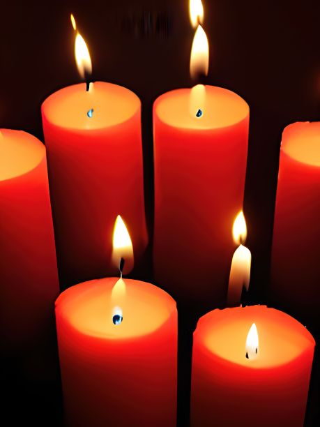 在黑暗中点燃蜡烛图片下载