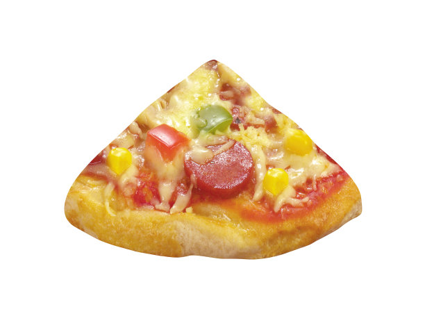 单片披萨孤立在白色背景图片下载