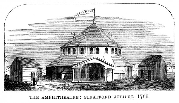 1759年Stratford Jubilee Shakespeare Memorial的圆形剧场，英格兰图片下载