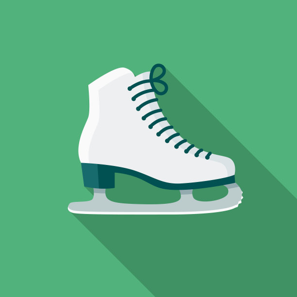 溜冰平面设计冬季图标与侧影图片下载