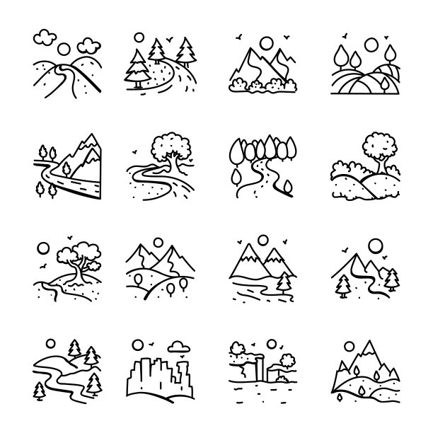 时髦的自然和风景涂鸦图片下载