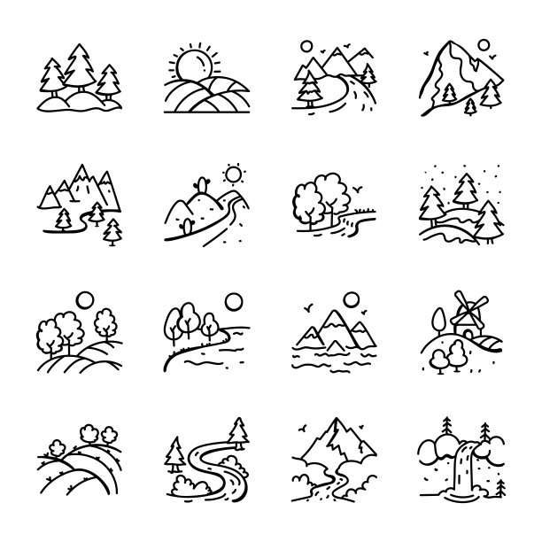 16个自然风景涂鸦图片下载