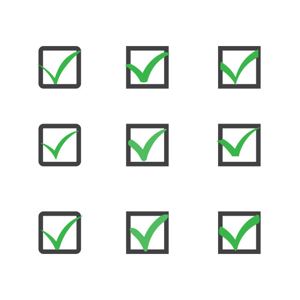 选中标记图标设置矢量设计。图片下载