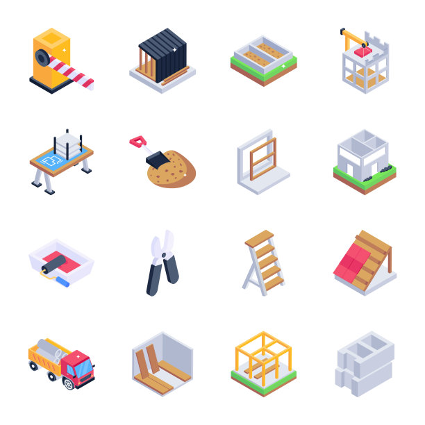 施工工具下等距图标图片下载