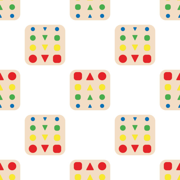 儿童木制玩具游戏。婴儿无缝图案与蒙台梭利主题。学龄前儿童益智玩具。早期儿童发展的蒙台梭利系统。图片下载