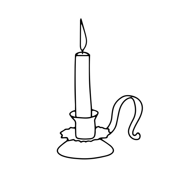 涂鸦矢量蜡烛装饰。手绘插图图片下载