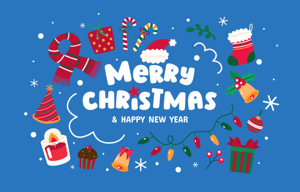采购产品圣诞快乐和新年快乐贺卡横幅，圣诞树装饰，节日海报，矢量图片下载