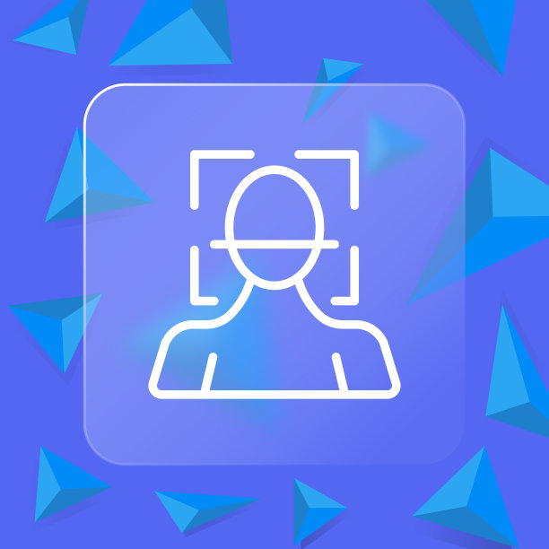 人脸识别线图标。眼睛识别，生物识别，认证，面部识别，身份识别，安全，保护，防御。验证的概念。Glassmorphism风格。矢量线图标图片下载