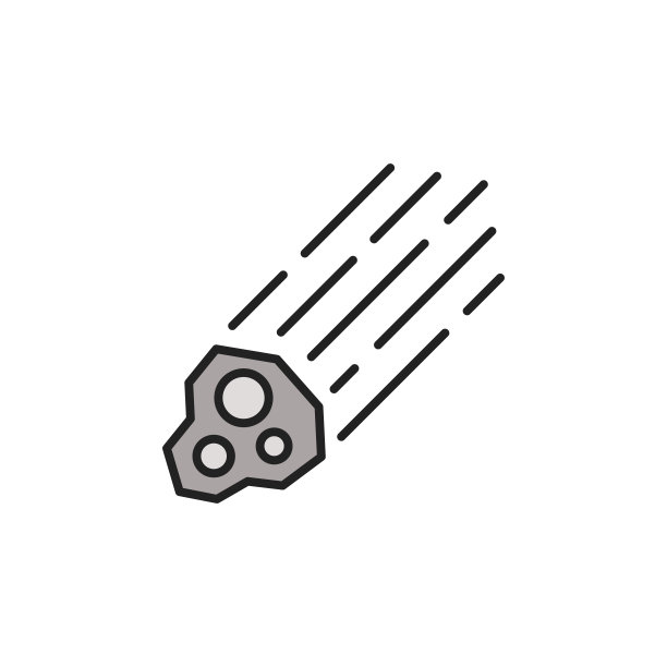 飞行的陨石图标。高质量的彩色矢量插图。图片下载