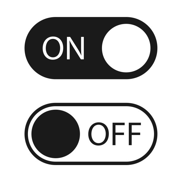 开关图标矢量。开关按钮标志。图片下载