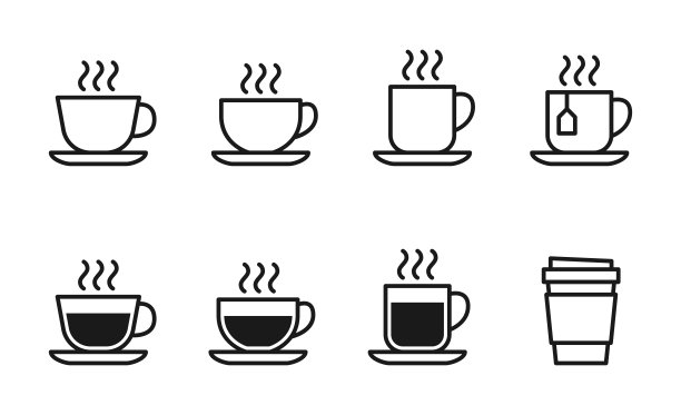杯线图标。向量集合。图片下载