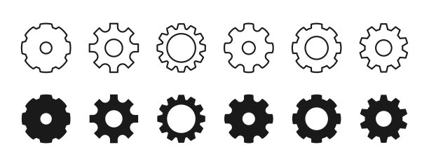 齿轮矢量图标设置图片下载