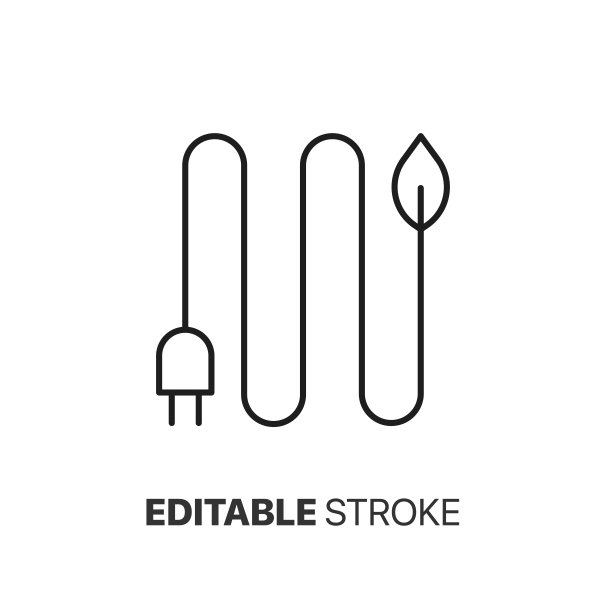 树叶能源图标。自然能源和可再生电力矢量图片下载