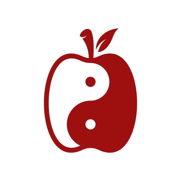 苹果阴阳创意Logo设计图片下载