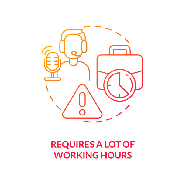 超时工作时间要求红色渐变概念图标图片下载