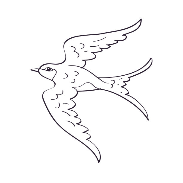 飞燕子鸟涂鸦线图片下载