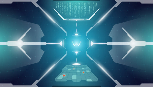 VR HUD技术抬头显示目标。数字未来虚拟现实界面赛博朋克高科技遮阳板屏幕。飞船座舱仪表板设计。抽象eps插图图片下载