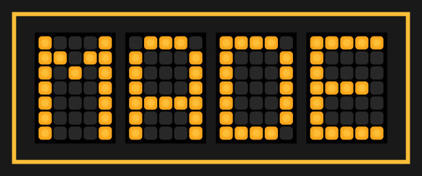 在黑色背景上做的橙色led横幅图片下载