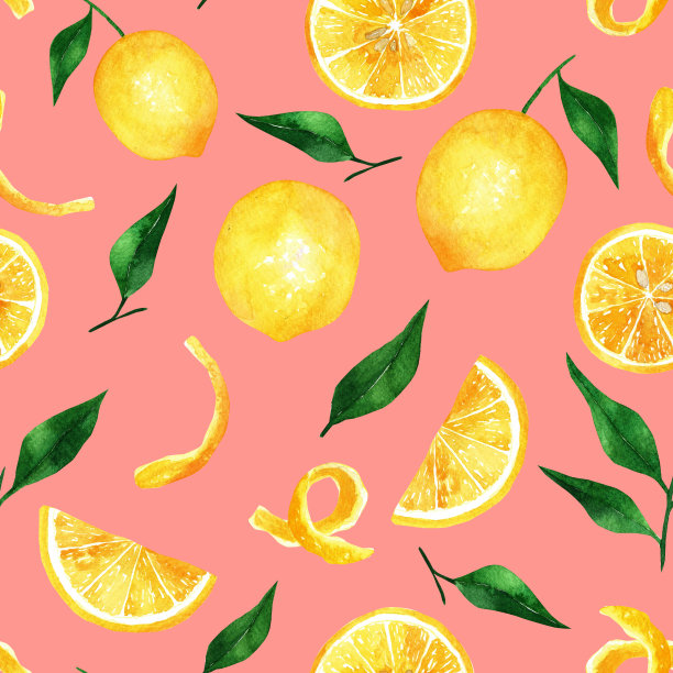 无缝数字艺术插图柠檬用于背景纹理，包装纸，纺织贺卡模板或墙纸设计图片下载