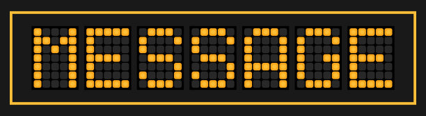 橙色led横幅上的文字信息在黑色背景图片下载