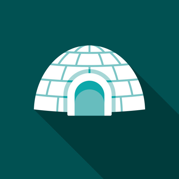 冰屋平面设计冬季图标与侧影图片下载