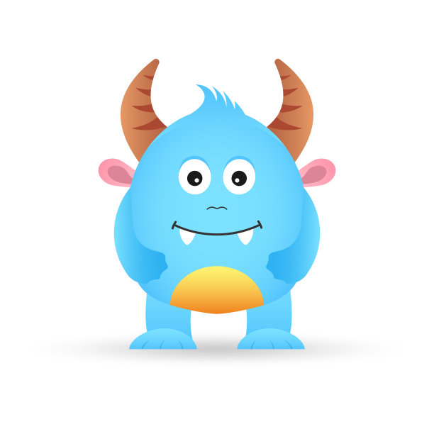 可爱的怪物图标。卡通人物设计。有趣的外星人。矢量插图。图片下载